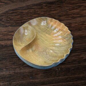 MCM Vintage Waimea Valley Mango Wood Clamshell Serving Dish Chips Dip